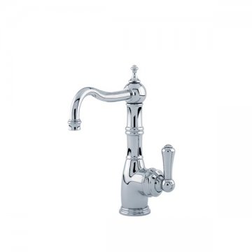 Aquitaine country one hole mixer with single metal lever & bar sink spout
