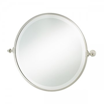 Round tilting bathroom mirror with metal frame 533 dia. (643w incl. brackets)