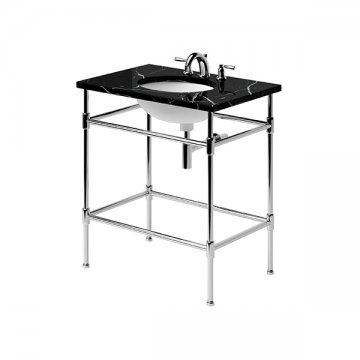 Single 4 leg freestanding basin stand. Contemporary joints & stepped feet. W750 x D480 x H880 