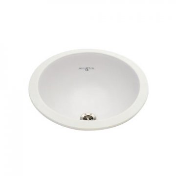 Round under-mounted vanity basin without overflow 360mm dia.