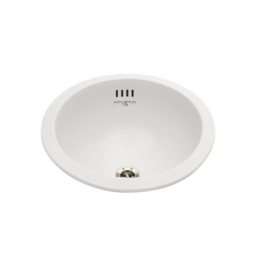 Round top-mounted vanity basin with overflow 420mm dia.