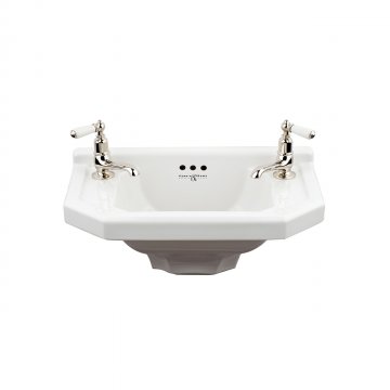 Art Deco 525mm basin 2 tap holes