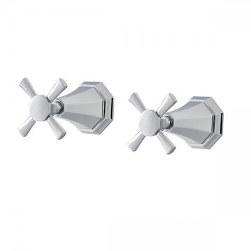 Deco wall mounted bath/shower taps with crossheads