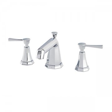 Deco three hole basin set with lever handles