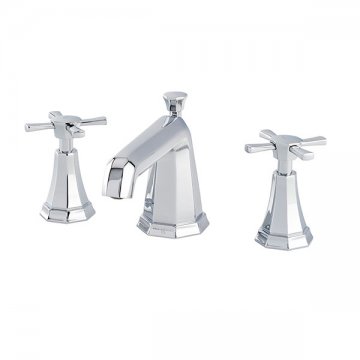 Deco three hole basin set with crossheads