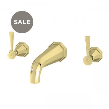 Deco wall-mounted basin mixer with lever taps