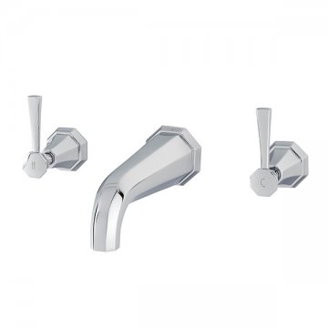 Deco wall mounted bath mixer with lever taps