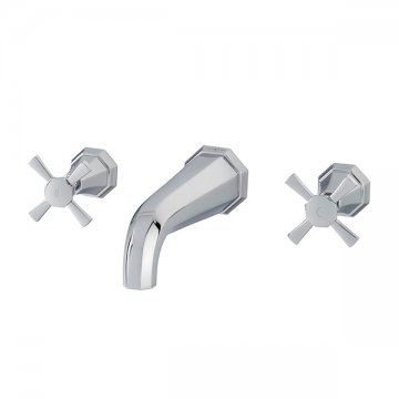 Deco wall-mounted bath mixer with crosshead taps