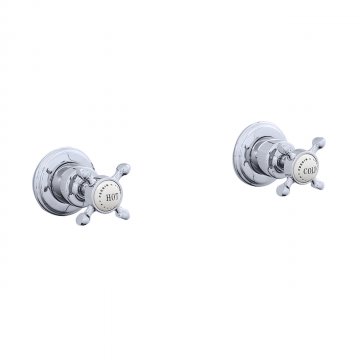 Wall mounted bath/shower taps with crossheads