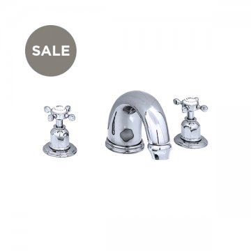 3 hole bath mixer with 255mm high spout & crosshead taps