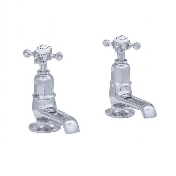 Pair of basin pillar taps with crossheads