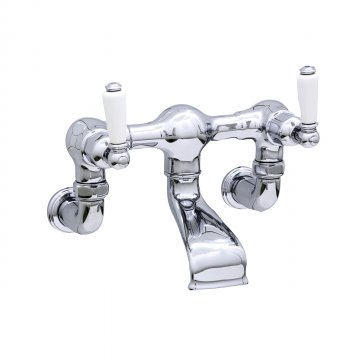 Wall mounted bath mixer with lever taps