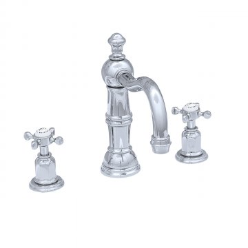 Three hole basin set with country spout and crossheads