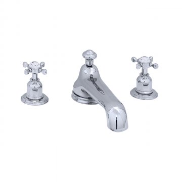 3 hole bath mixer with low spout & crosshead taps