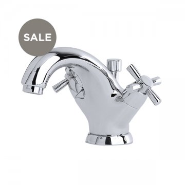 Langbourn monobloc basin mixer with crosshead taps