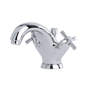 Contemporary monobloc basin mixer with crossheads