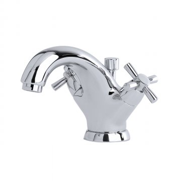 Contemporary monobloc basin mixer with crosshead taps