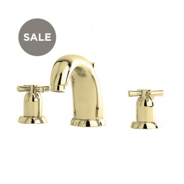 Langbourn 3 hole basin mixer with high spout & crosshead taps
