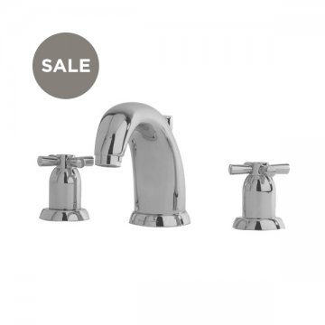 Langbourn 3 hole basin mixer with high spout & crosshead taps