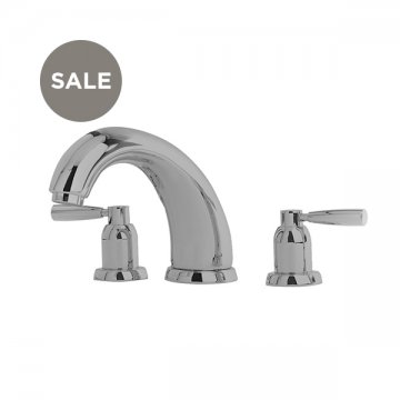 Langbourn 3 hole bath mixer with 175mm high spout & metal lever taps