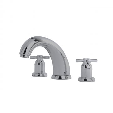 Langbourn 3 hole bath mixer with 175mm high spout & crosshead taps