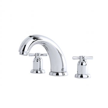 Contemporary three hole bath set with 175mm high spout and crossheads