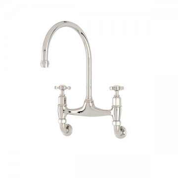 Ionian two hole wall mounted mixer with crossheads