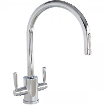 Orbiq one hole sink mixer with metal levers & round spout