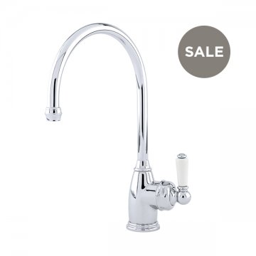 Parthian 1 hole sink mixer with single porcelain lever tap
