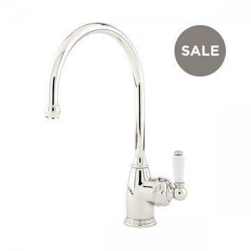 Parthian 1 hole sink mixer with single porcelain lever tap
