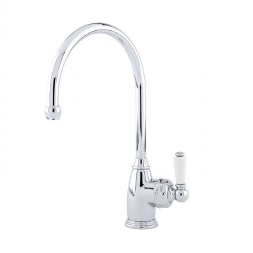 Parthian one hole sink mixer with single porcelain lever