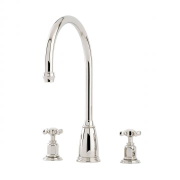 Athenian three hole sink mixer with crossheads