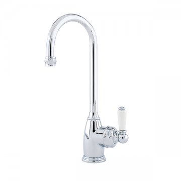Parthian 1 hole bar sink mixer with short reach spout & single porcelain lever tap