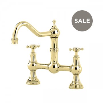 Provence country 2 hole sink mixer with crossheads
