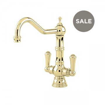Picardie country 1 hole sink mixer with metal lever taps