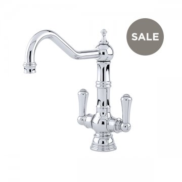 Picardie country 1 hole sink mixer with metal lever taps