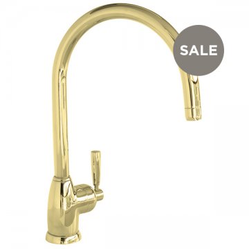 Mimas 1 hole sink mixer with round spout & single metal lever tap