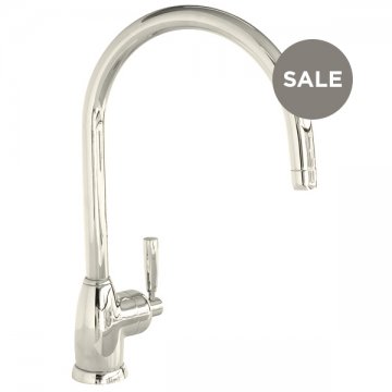 Mimas 1 hole sink mixer with round spout & single metal lever tap