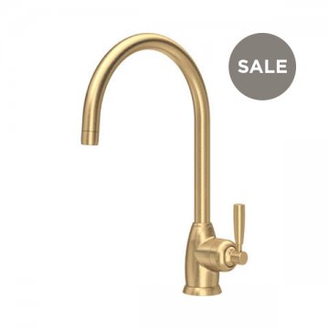Mimas 1 hole sink mixer with round spout & single metal lever tap