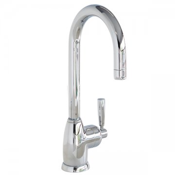Mimas one hole sink mixer with single metal lever and round bar sink spout