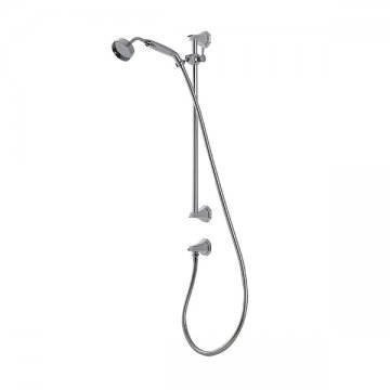 Deco handshower & hose on sliding rail with wall outlet