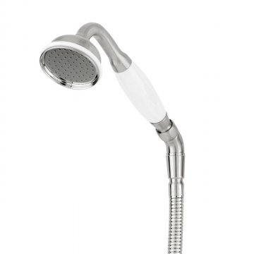 Inclined handshower with porcelain handle and hose