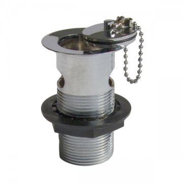 32mm slotted basin waste with metal plug and chain