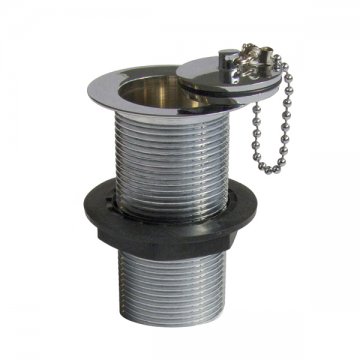 32mm unslotted basin waste with metal plug and chain