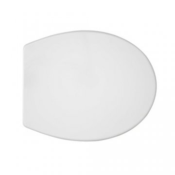 White Duroplast toilet seat with soft-close hinges