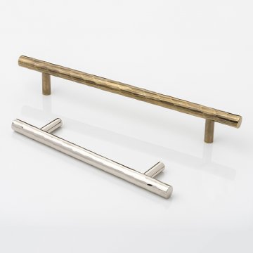 ROLLED & HAMMERED solid brass cabinet handle 