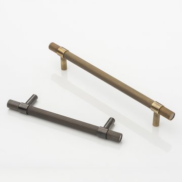 MONTGOMERY solid brass cabinet handle with diamond knurl 
