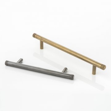 Ripley solid brass cabinet handle with diamond knurl 