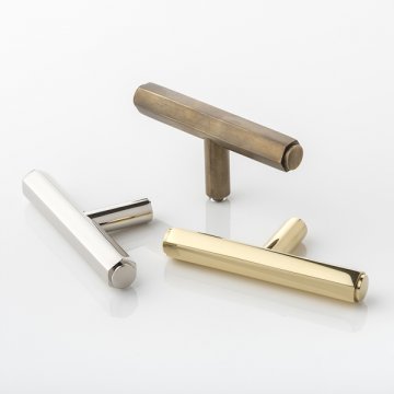 THEODORE solid brass T-bar cabinet pull 