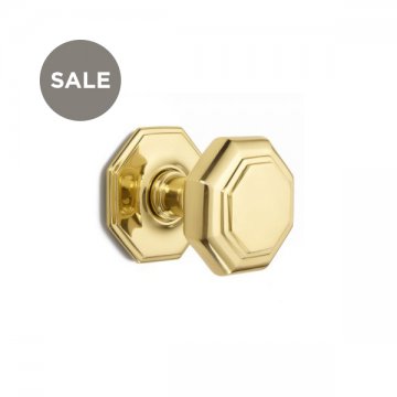 Flat Octagonal Centre Door Knob 102mm Knob, 102mm Rose